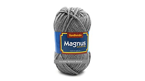 Image of Vardhman Magnus Knitting Yarn 100% Acrylic Bulky 4Ply Yarn (Pack of 1 Ball - 100g) - Knitting & Crochet Yarn for Winter Sweaters, Scarves, Blankets | Hypoallergenic, Hand Wash -Grey - Mag014