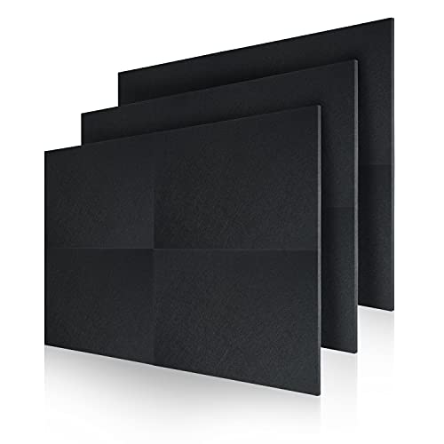 12 Pack Set Acoustic Absorption Panel, 12 X 16 X 3/8 Inches Black Acoustic Soundproofing Insulation Panel Tiles, Acoustic Treatment Used in Home & Offices