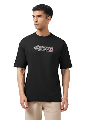 Image of TECHNOSPORT Men's Typography Printed T-Shirt ELASTOPLUS Quick Dry Slim Fit Round Neck Sports Tee for Gym Running Casual Wear UPF50+ Anti Odour