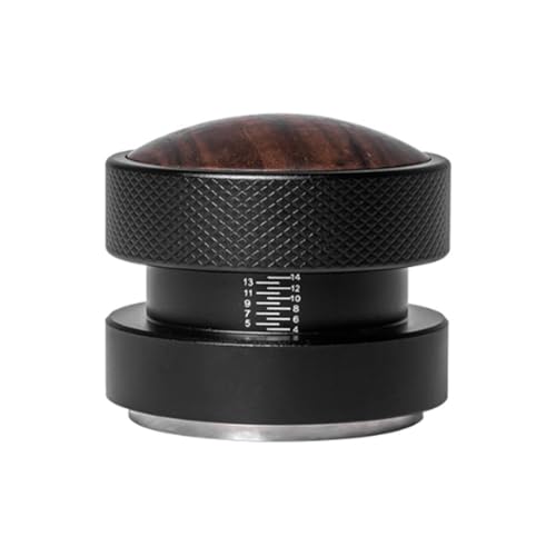 Apisonador de café autoadaptable de 51mm con base roscada negra y mango de madera 2