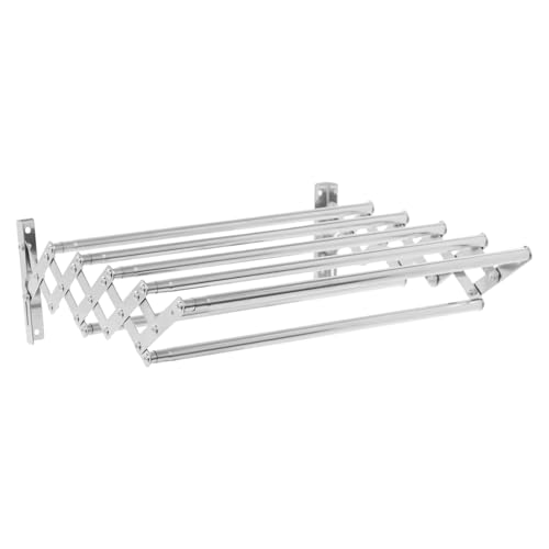 hongward Tendedero de pared plegable, secadora de pared plegable, secadora telescópica de pared, secador de pared de acero inoxidable, toallero extensible para interiores y exteriores (plata)