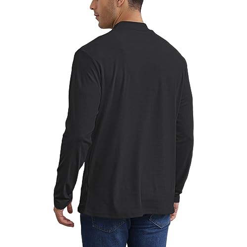 Mens Casual Mock Turtleneck T-Shirts Long Sleeve Thermal Stretchy Pullover Basic Lightweight Undershirt Sweater Tops4