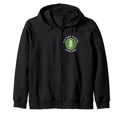 Gifford Woods State Park Vermont VT Forest Tree Badge Zip Hoodie