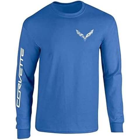 SR1 Performance Corvette Long Sleeve T-Shirt - C7 Logo with Corvette Script on Sleeve (XX-Large, Royal) Cover