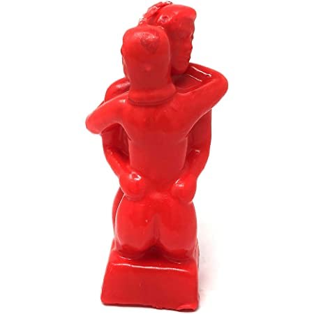 Erotic Couple Hugging Lover Figure Ritual Image Love Spell Candle Fall In Love With Me - Adam & Eve - Love Ritual 5 Inches (Red) #TOP1