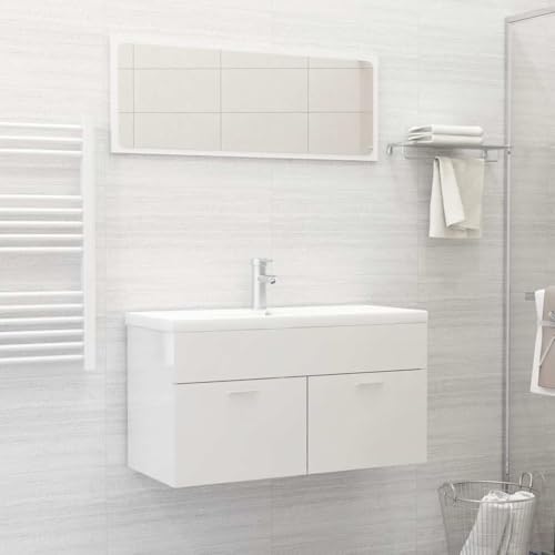 Muebles de baño para ganar espacio de almacenamiento con madera brillante 2