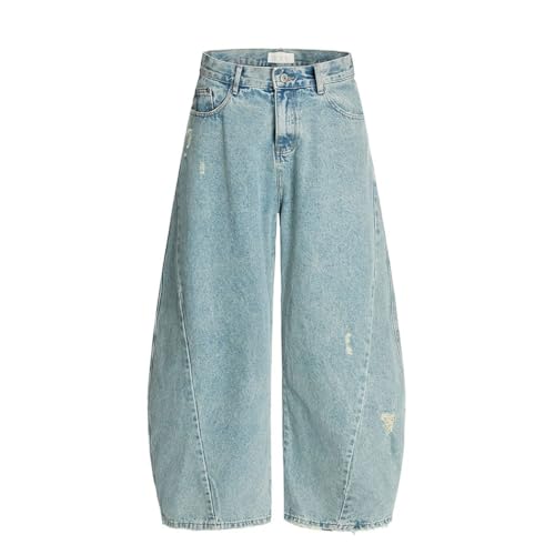 Men’s Ripped Denim Scimitar Pants, Streetwear, Hip Hop, Wide Leg, Distressed Jeans4