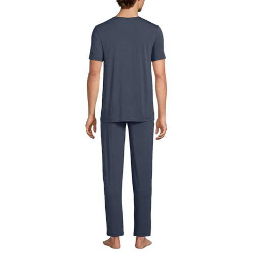 Lands' End Men's Short Sleeve Cooling Knit V-Neck Pajama Set2