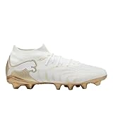 Puma, Mens, Future 9 Match Firm, Artificial Ground Soccer Cleats, White/Metallic Gold/Black, 10.5, D - Medium