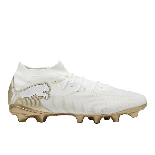 Puma, Mens, Future 9 Match Firm, Artificial Ground Soccer Cleats, White/Metallic Gold/Black, 10.5, D - Medium