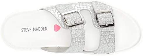 Steve Madden Girls Shoes Canny Slide Sandal, Silver, 2 | Image 4