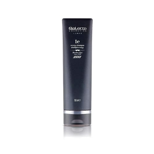 SALERM - Champú Anticaída Hombre - Homme Barber Line - 250 ml - Champú Energy - Evita la Caída del Cabello - Aporta Nutrición Extra - Limpieza Suave del Cuero Cabelludo