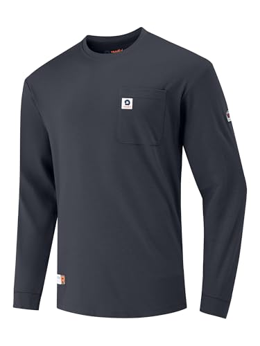 Image of VANDISI FR Shirts for Men 6.5oz Lightweight Fire Resistant Shirts for Men Long Sleeve NFPA2112/CAT2 Black