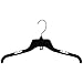 Mainetti 484 Recycled Black Plastic Hangers With Rotating Metal Hook And Notches For Straps, Great For Shirts/Tops/Dresses, 17-Inch (Value Pack Of 200)