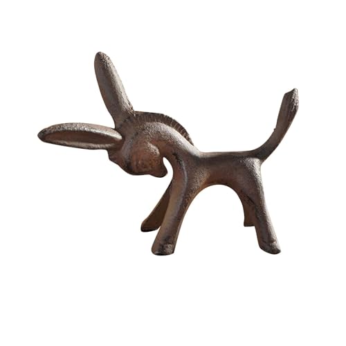 LOVIVER Estatuilla de Animal de Burro, Estatua de Burro, Escultura Decorativa Vintage de Hierro Fundido, Adorno de Escritorio para Chimenea, Regalo para el