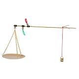 PRETYZOOM Chinese Medicine Handheld Scale Portable Traditional Weighing Tool for Herbal Ingredients Vintage Design with Plate Capacity for Kitchen Use