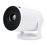 Beamer WLAN 240° Drehbarer Heimkino Projektor, Tragbarer LED Video Beamer mit 50 ANSI und Elektronischer Trapezkorrektur, 25dB Leise, USB AUX Kompatibel für Filmabende