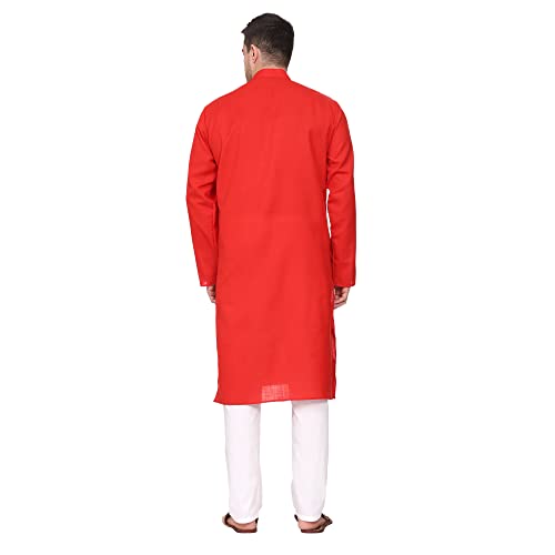 Image of ITOS365 Men Cotton Blend Kurta Pyjama Set Party Fashion Regular Ethinic Wear Indian Dress Gift for Men