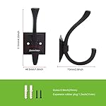 TUNNY 5 Pack Antique Design Wall Hanging Coat Hooks - Matte Black Coat Hooks Towel Hook for Entry Shoe Cabinet, Wardrobe Bathroom Bedroom Furniture Hardware - Image 3