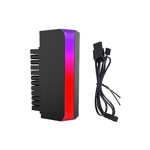 24Pin ATX Alimentatore Testa Girevole Neon ARGB Adattatore di Alimentazione a 90 Gradi per Scheda Madre del Computer Alimentatore ATX - Alimentatore