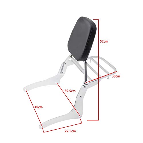 Backrest Sissy Bar + Luggage Rack Pad for Kawasaki Vulcan 900 VN900 1996-2018
