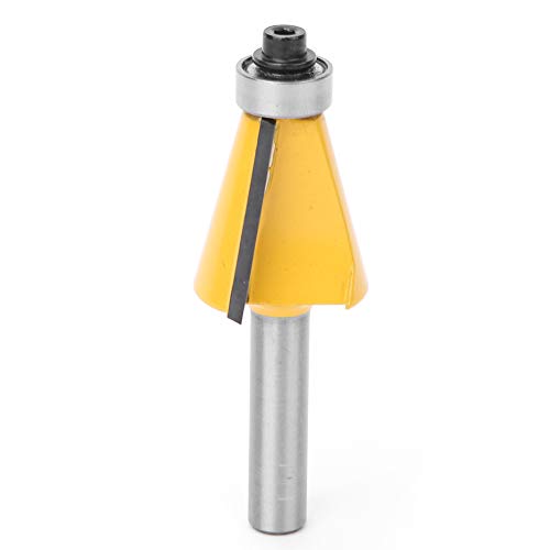 Bit de Routeur Fraises à Rainurer en Acier Carbone 8 Mm Tige Mèche de Routeur Bit Chanfrein Fraise à Bois pour Travail du Bois(15°)