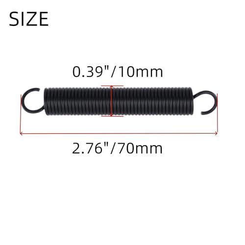 Image of Mcredy 10 Pcs Extension Springs Black 2.76 Inch Stainless Steel Mechanical Small Extension Spring with Dual Hooks for Home Repairing