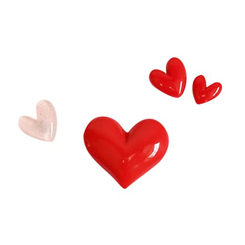 4 imanes decorativos en forma de corazón para nevera miniatura 1
