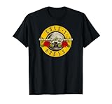 Guns 'n' Roses Hard Rock Band Bullet Logo by Rock Off Camiseta, Hombre, Negro, S