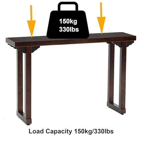 Consola rústica de madera maciza para entrada y pasillos estrechos 6