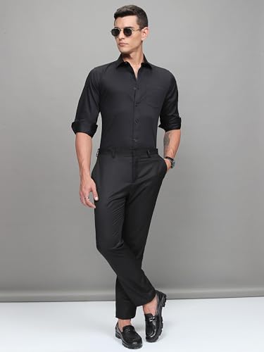 Image of Highlander Men's Slim Fit Formal Shirt | Solid Formal Shirt for Men | Comfortable Fabric | Stylish Design for Everyday Use & Office Wear