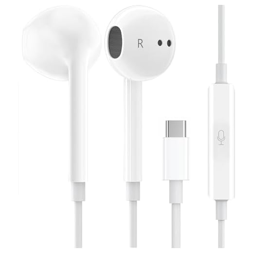 1Pack Wired Earphones with USB-C Connector for iPhone Headphones in-Ear Earbuds,Built-in Microphone and Volume Control Headsets Compatible with iPhone 15/16 Plus/Pro/Max/Pad Pro/Air/Mini & More