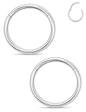 Xnsjeyy Aros de nariz Astm F136 de titanio con bisagras, segmento de tabique, labio, tragus, hélice, daith, rook, caracola, cartílago, lóbulo, joyería para mujeres y hombres, calibre 16, 6 mm