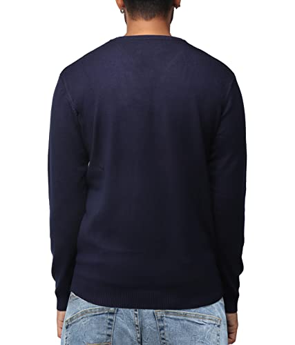 X Ray V Neck Sweater Men Regular And Big & Tall | Middleweight Soft Mens V Neck Sweater Slim Fit, Navy, Large #TOP1