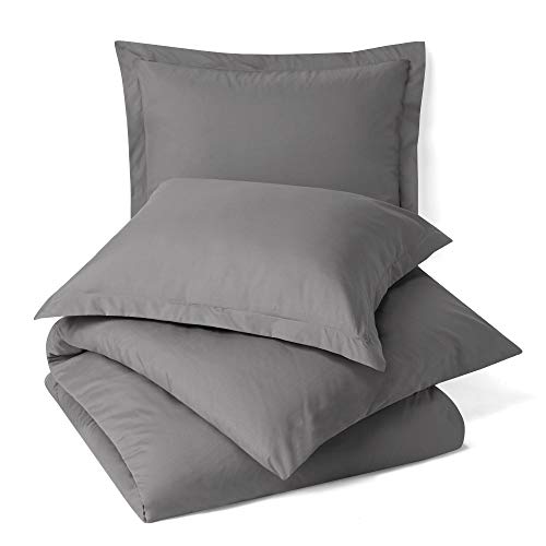 Image of BEVI - Home Premium Solid Plain Double Bedsheet Without Pillow Cover 300 TC Microfiber for Double Bed | Size (90 inch x 95 inch) Slate Grey