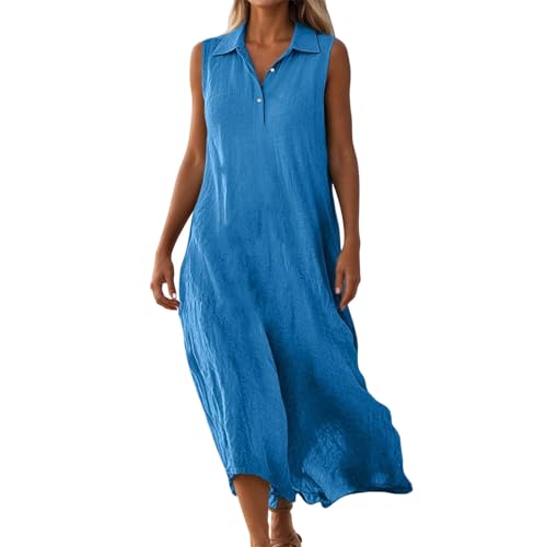 Robe en lin fluide longue pour éviter la chaleur en vacances d'été