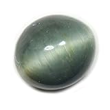 Gemsonclick 11X9 MM Original Cat's Eye Stone Green Oval Cabochon Loose Gemstone for Jewellery Making