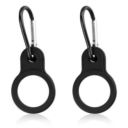 Lotsdonxia 2 Pcs Silicone Water Bottle Clips – Secure Bottle Straps for Backpacks & Belts, Durable Outdoor Hydration Accessories for Hiking, Cycling & Camping (Black)