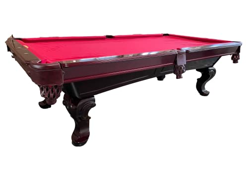 8 Ft. Tunierpoolbillard Billardtisch Pool Modell Webster Nr.:17 Billard mit 3cm starken Schieferplatten Tuchfarbe Rot Gestellfarbe Mahagoni