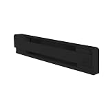 Stelpro Brava Electric Baseboard Heater 500W, Silent Operation, Rounded Corner One-Piece Steel Cabinet, 240V Hardwired (B0502BK) - Black