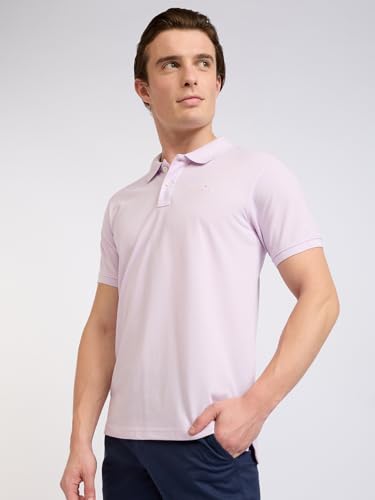 Image of Parx Men Regular Fit Solid Pattern Cotton Polyester Blend Half Sleeve Polo Neck Casual T-Shirt