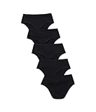 PACT Womens, Everyday Mid Rise Hipster 5-Pack, Black, Medium