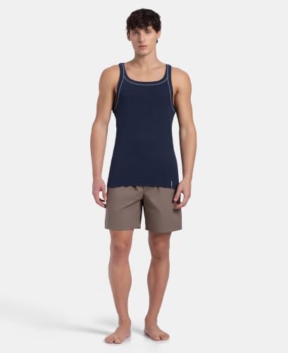 Image of Jockey US54 Men Super Combed Cotton Square Neck Gym Vest with Graphic Print