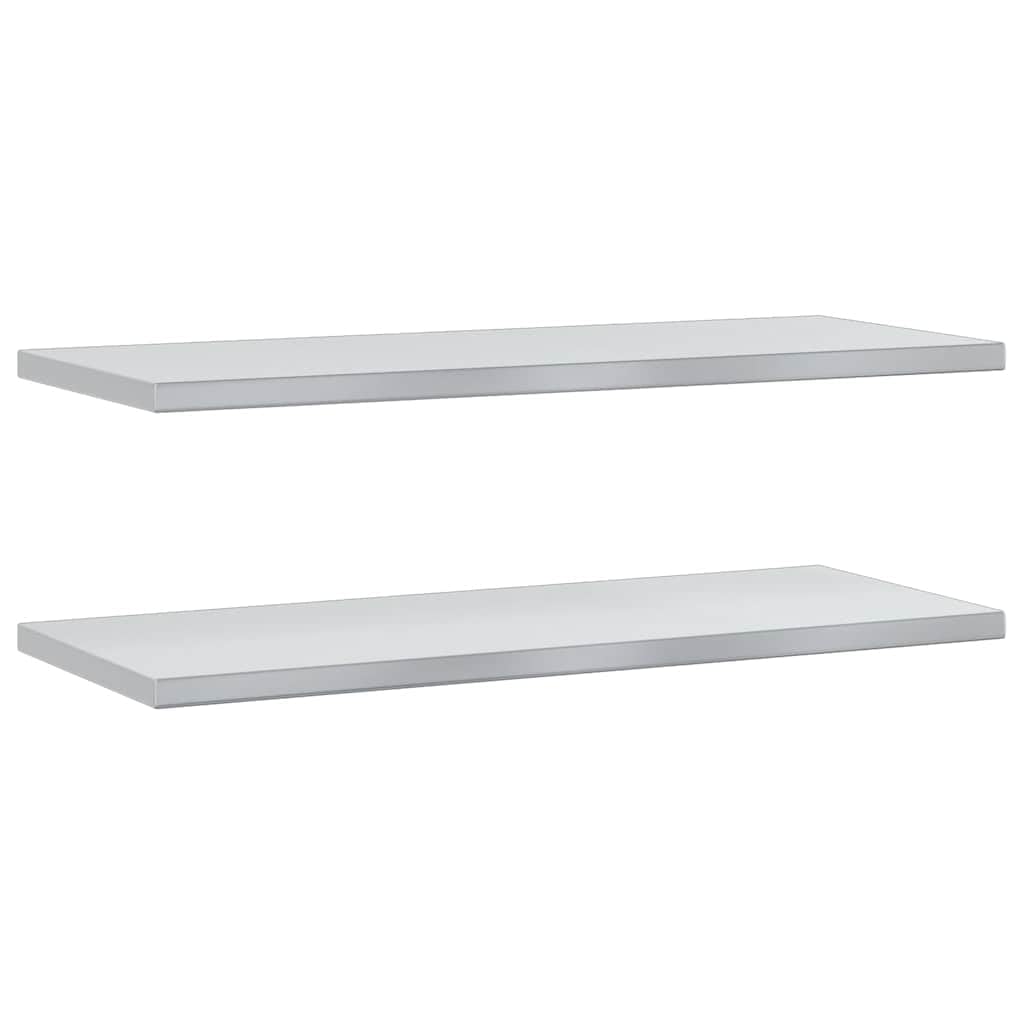 Silver Inless - Estantes flotantes de pared de acero, 2 unidades, 100 x 40 x 3 cm, capacidad de 50 kg, perfectos para sala de estar, oficina, estudio, hogar moderno Sto Solut