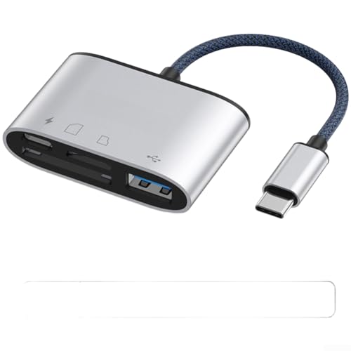 Lector de tarjetas USB C para adaptador SD TF de 5 Gbps de alta velocidad para convertidor OTG con carga PD de 60 W para portátil (E)