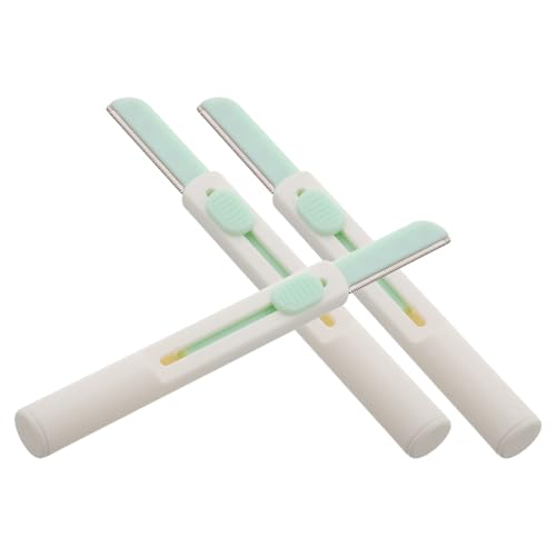 EXQUIMEUBLE 3 Piezas Cuchillas para Inoxidable Recortadora Portátil Ergonómico para Mujer y Seguro Color