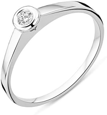 Miore Anillo solitario para mujer con diamante de compromiso de o...