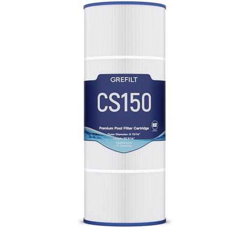 Grefilt CS150 Pool Filter Cartridge Compatible with Jandy CS150 Replaces OEM R0462300 Pleatco PJANCS150 Unicel C-8414 Filbur FC-0822 Hayward C1502 1-Pack 150 Sq.Ft