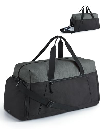 BAGSMART Foldable Travel Duffle Bag with Shoe Compartment
