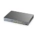 Produktbild Zyxel Gigabit Unmanaged PoE+ Switch mit 16 Ports, einem Budget von 170 Watt, einem Gigabit Kupfer-Port sowie einem SFP-Port, Long Range PoE Switch [GS1300-18HP]